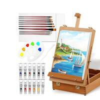 Без бренда «Набор подарочный «Две картинки» 27 предметов: этюдник 35 см из бука, краски акрил 12x12 мл, 2 холста 22x30 на мдф, 10 кистей, мастихин, палитра» в Кемерово в интернет-магазине Без бренда «Набор подарочный «Две картинки» 27 предметов: этюдник 35 см из бука, краски акрил 12x12 мл, 2 холста 22x30 на мдф, 10 кистей, мастихин, палитра» в Кемерово