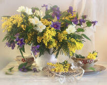 Без бренда «Натюрморт из мимоз и колокольчиков» в Кемерово