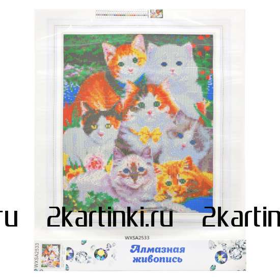 Мозаика 40x50 без подрамника Поцелуй женщины кошки