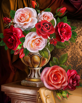 Без бренда «Букет роз в изящной вазе (20шт)» в Кемерово