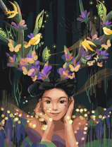 Без бренда «Темноглазая девчонка с цветами и птицами в волосах» в Кемерово в интернет-магазине  Без бренда «Темноглазая девчонка с цветами и птицами в волосах» в Кемерово