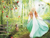 Девушка в летнем лесу