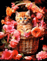 Без бренда «Рыжий котенок в корзине с цветами» в Кемерово в интернет-магазине  Без бренда «Рыжий котенок в корзине с цветами» в Кемерово