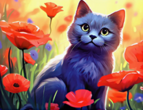 Без бренда «Серый котик и маки» в Кемерово в интернет-магазине  Без бренда «Серый котик и маки» в Кемерово