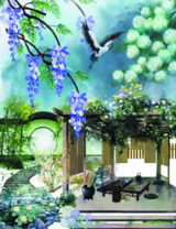 Без бренда «Сад с беседкой, цветами и птицей» в Кемерово в интернет-магазине  Без бренда «Сад с беседкой, цветами и птицей» в Кемерово