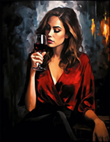 Без бренда «Девушка в красном платье с бокалом вина» в Кемерово