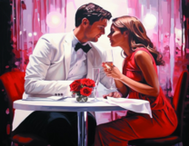 Без бренда «Пара на свидании в ресторане» в Кемерово в интернет-магазине  Без бренда «Пара на свидании в ресторане» в Кемерово