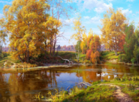 Без бренда «Краски осени на берегу озера» в Кемерово в интернет-магазине  Без бренда «Краски осени на берегу озера» в Кемерово