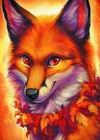 Без бренда «Хитрая лиса с осенним венком» в Кемерово в интернет-магазине  Без бренда «Хитрая лиса с осенним венком» в Кемерово